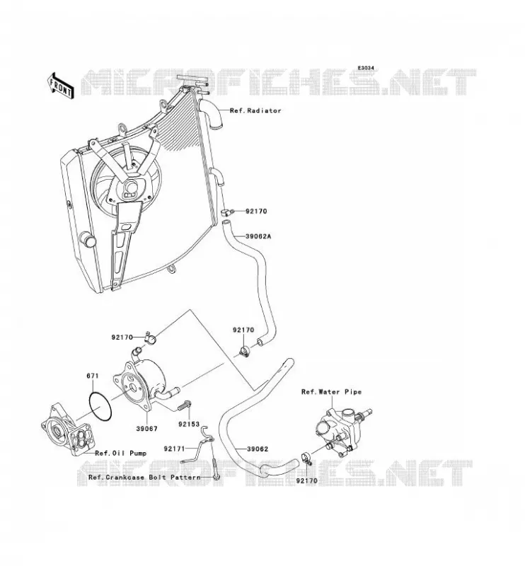 RADIATEUR D'HUILE Kawasaki MOTOS 1000 2009 NINJA ZX-10R  ZX1000E9F