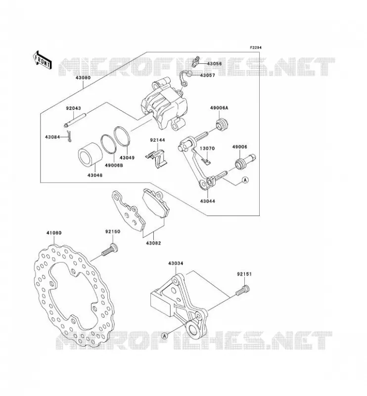 FREIN ARRIERE Kawasaki MOTOS 1000 2009 NINJA ZX-10R  ZX1000E9FA