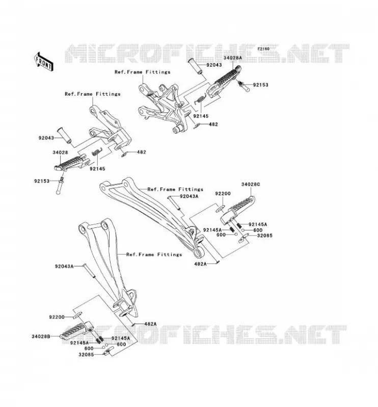 REPOSE PIED Kawasaki MOTOS 1000 2010 NINJA ZX-10R  ZX1000FAF