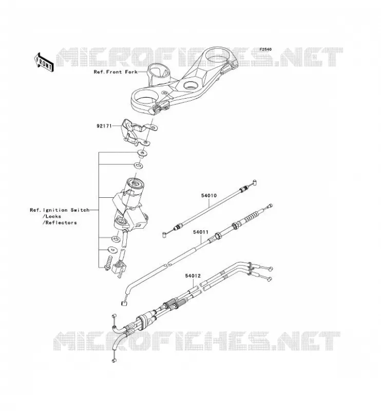 CABLES Kawasaki MOTOS 1000 2010 NINJA ZX-10R  ZX1000FAFA