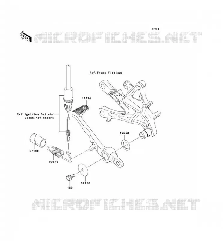 PEDALE DE FREIN/TORQUE LINK Kawasaki MOTOS 1000 2010 NINJA ZX-10R  ZX1000FAFA