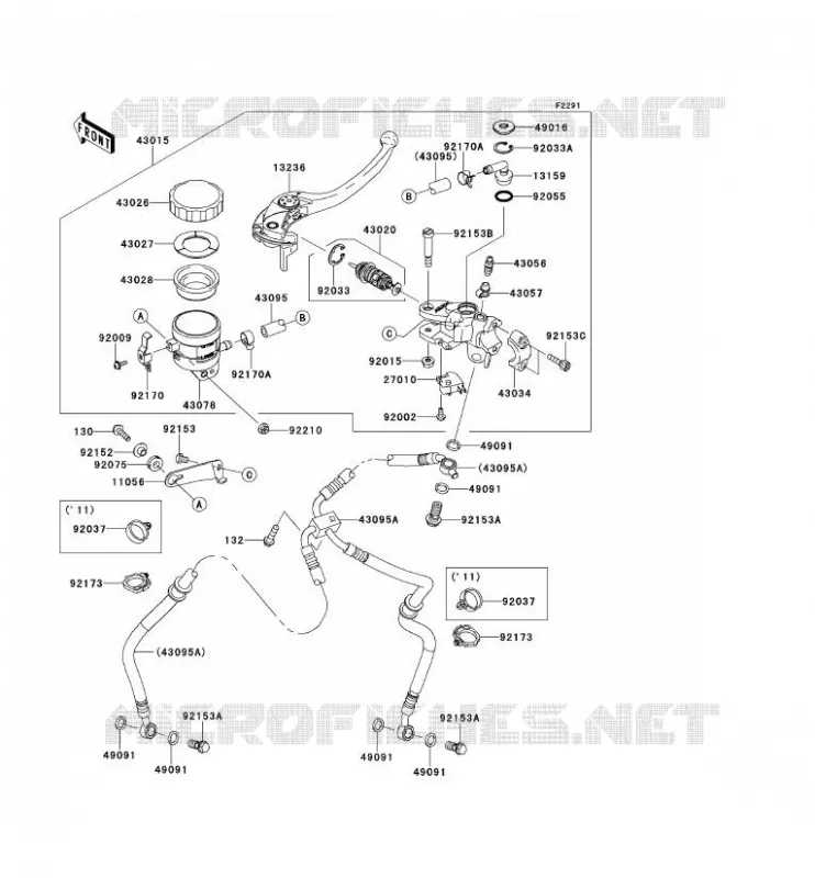 MAITRE CYLINDRE AV Kawasaki MOTOS 1000 2011 Z1000SX  ZX1000GBF