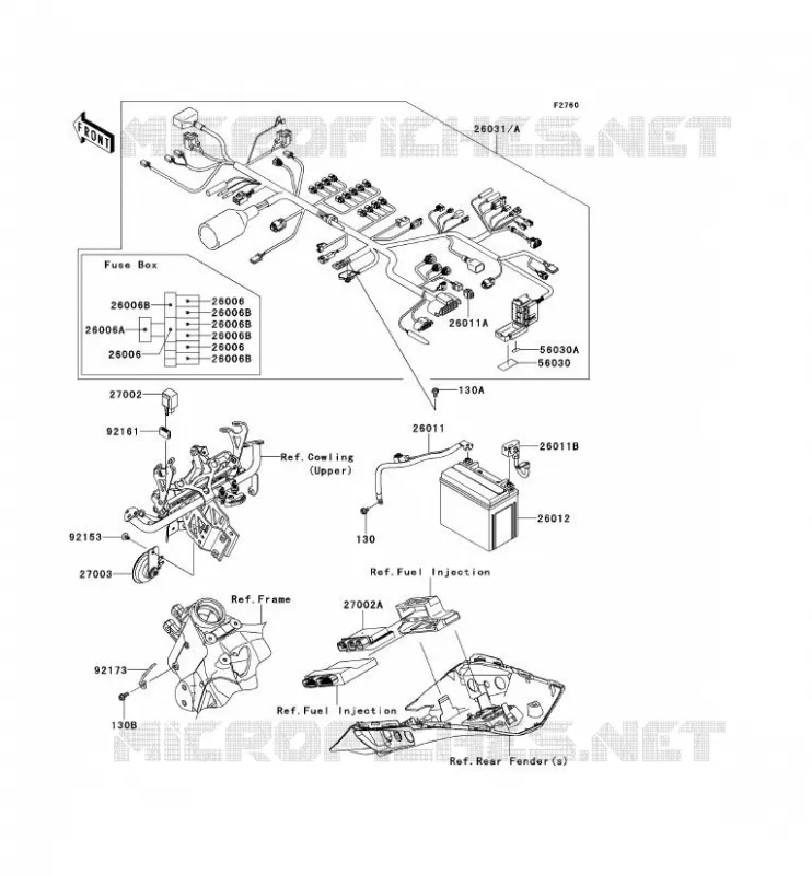 CHASSIS EQUIPMENT ELECTRIQUE Kawasaki MOTOS 1000 2012 Z1000SX  ZX1000GCF