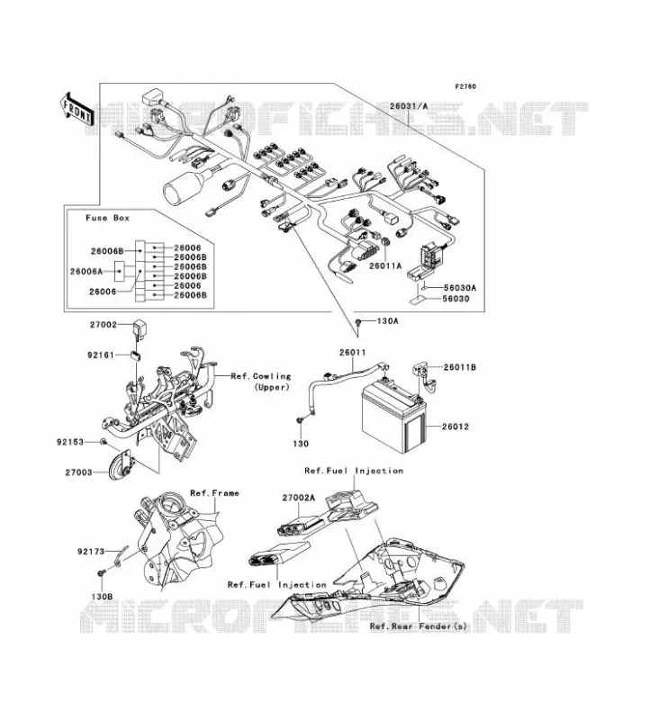 CHASSIS EQUIPMENT ELECTRIQUE Kawasaki MOTOS 1000 2012 Z1000SX  ZX1000GCF