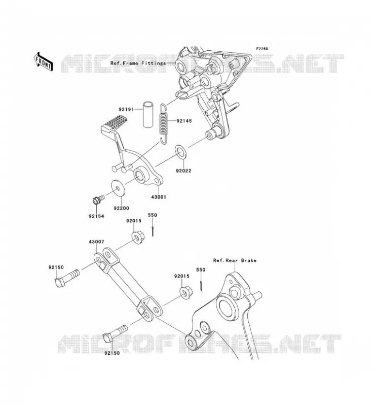 PEDALE DE FREIN/TORQUE LINK Kawasaki MOTOS 1000 2012 Z1000SX  ZX1000GCF