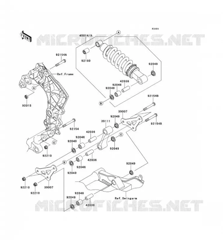 SUSPENSION/AMORTISSEUR Kawasaki MOTOS 1000 2012 Z1000SX  ZX1000GCF
