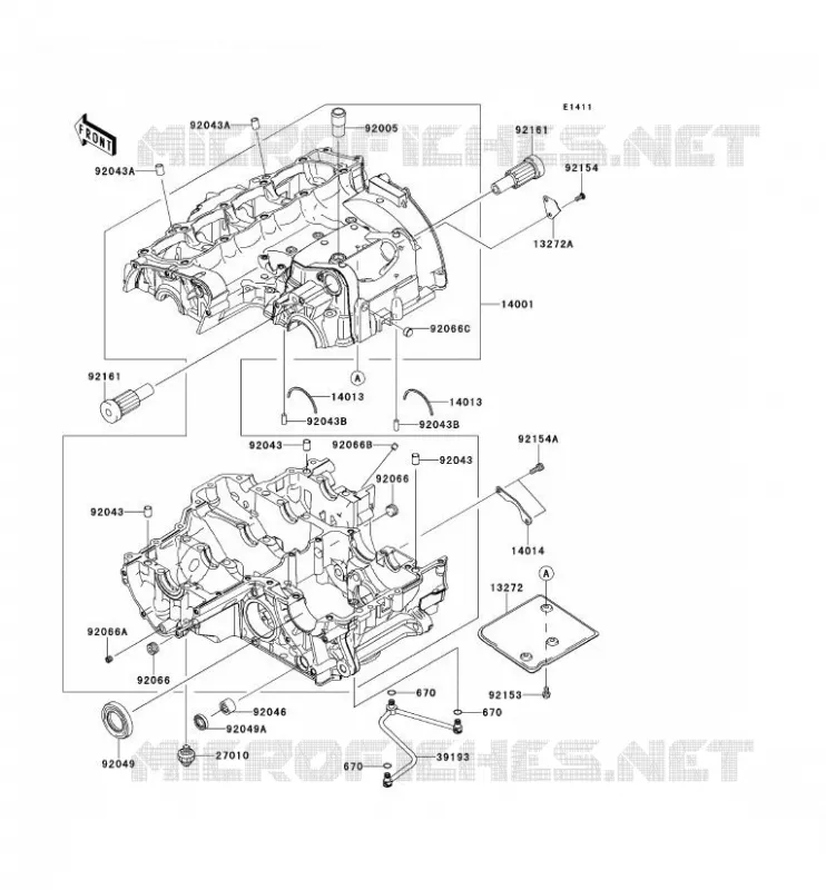 CARTER MOTEUR(S) Kawasaki MOTOS 1000 2012 Z1000SX  ZX1000GCF