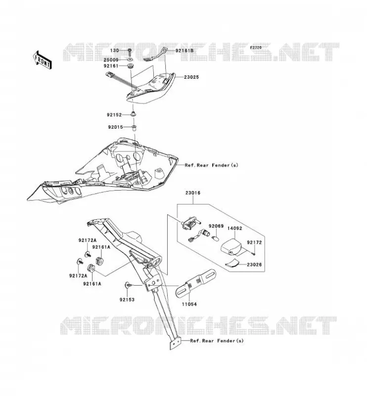 FEUX ARRI&Egrave;RE(S) Kawasaki MOTOS 1000 2013 Z1000SX  ZX1000GDF
