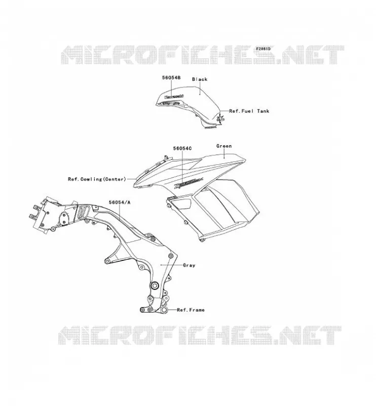 STICKER(GREEN) Kawasaki MOTOS 1000 2013 Z1000SX  ZX1000GDF
