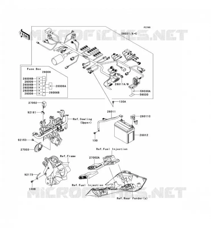 CHASSIS EQUIPMENT ELECTRIQUE Kawasaki MOTOS 1000 2013 Z1000SX  ZX1000GDF