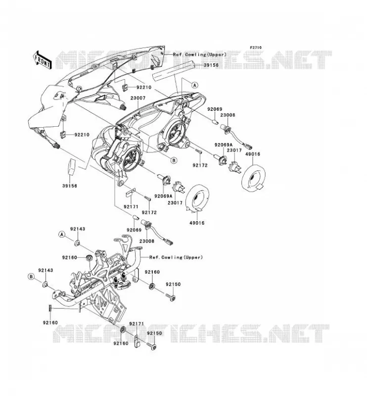 OPTIQUE(S) Kawasaki MOTOS 1000 2013 Z1000SX  ZX1000GDF