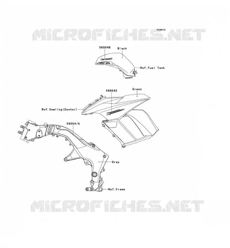 STICKER(GREEN) Kawasaki MOTOS 1000 2013 Z1000SX  ZX1000GDF