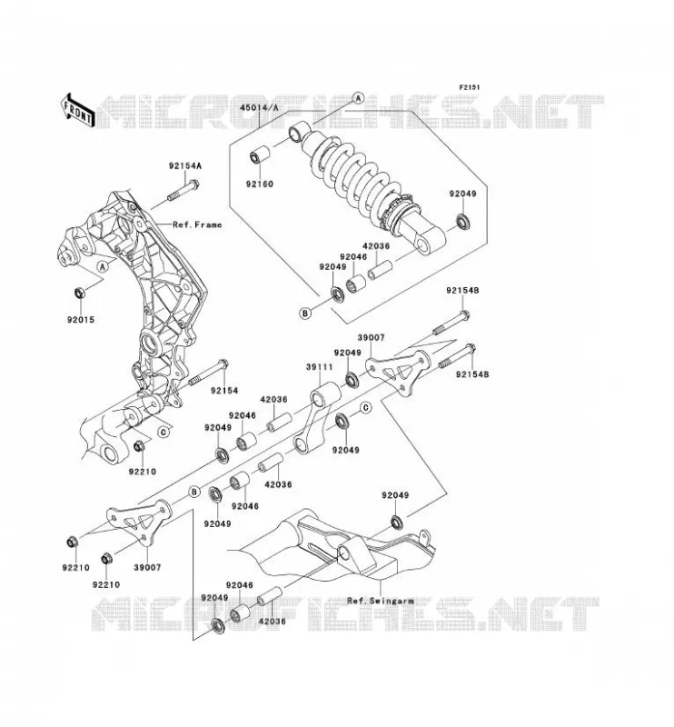 SUSPENSION/AMORTISSEUR Kawasaki MOTOS 1000 2013 Z1000SX  ZX1000GDF