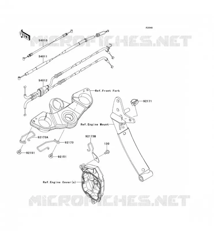 CABLES Kawasaki MOTOS 1000 2011 Z1000SX ABS  ZX1000HBF