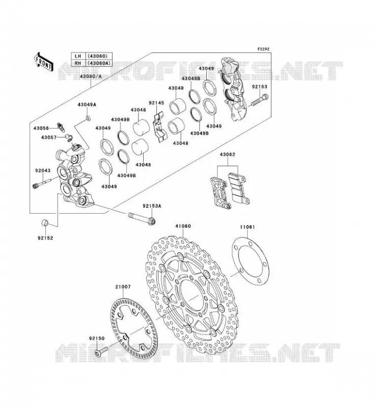 FREIN AVANT Kawasaki MOTOS 1000 2012 Z1000SX ABS  ZX1000HCF