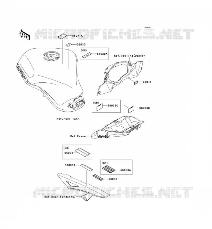 LABEL Kawasaki MOTOS 1000 2012 Z1000SX ABS  ZX1000HCF
