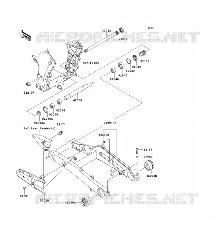 BRAS OSCILLANT Kawasaki MOTOS 1000 2012 Z1000SX ABS  ZX1000HCF