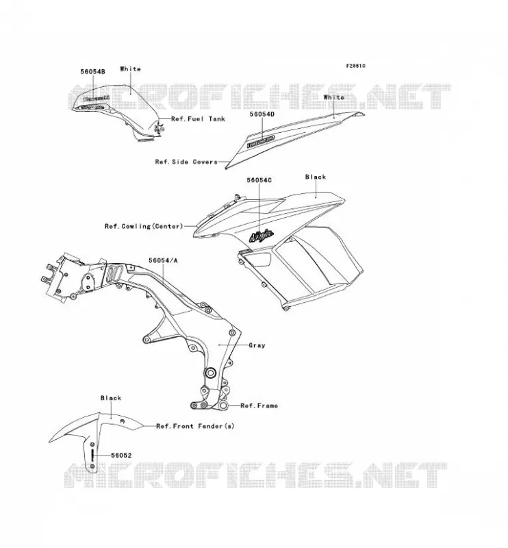 STICKER(WHITE) Kawasaki MOTOS 1000 2013 Z1000SX ABS  ZX1000HDF