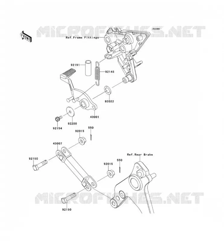 PEDALE DE FREIN Kawasaki MOTOS 1000 2013 Z1000SX ABS  ZX1000HDF