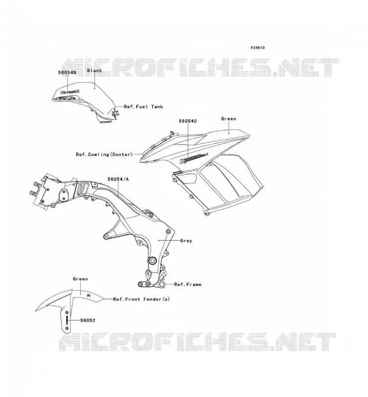 STICKER(GREEN) Kawasaki MOTOS 1000 2013 Z1000SX ABS  ZX1000HDF