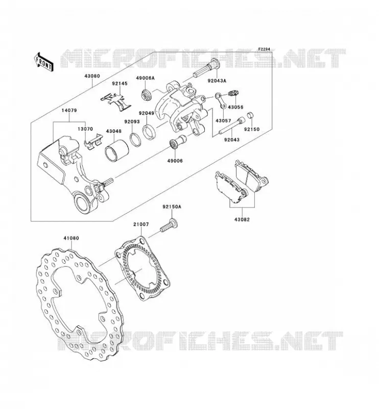FREIN ARRIERE Kawasaki MOTOS 1000 2011 NINJA ZX-10R  ZX1000JBF