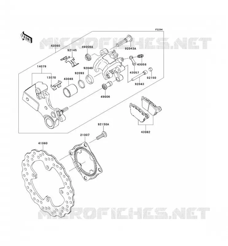 FREIN ARRIERE Kawasaki MOTOS 1000 2011 NINJA ZX-10R  ZX1000JBF