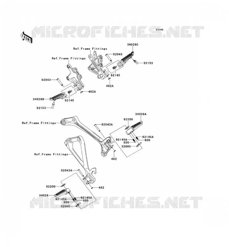 REPOSE PIED Kawasaki MOTOS 1000 2011 NINJA ZX-10R  ZX1000JBF