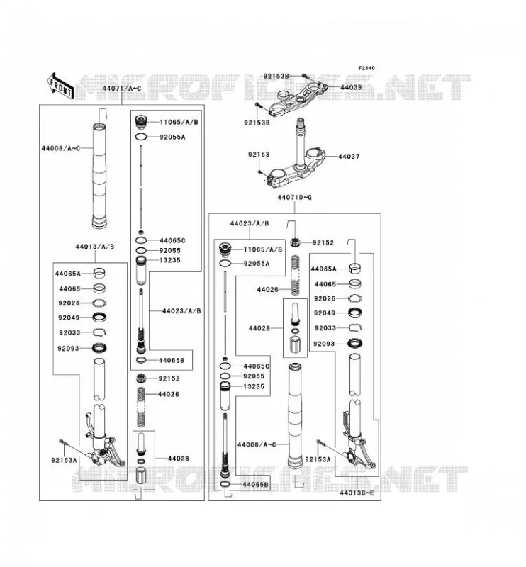 FOURCHE Kawasaki MOTOS 1000 2012 NINJA ZX-10R  ZX1000JCF