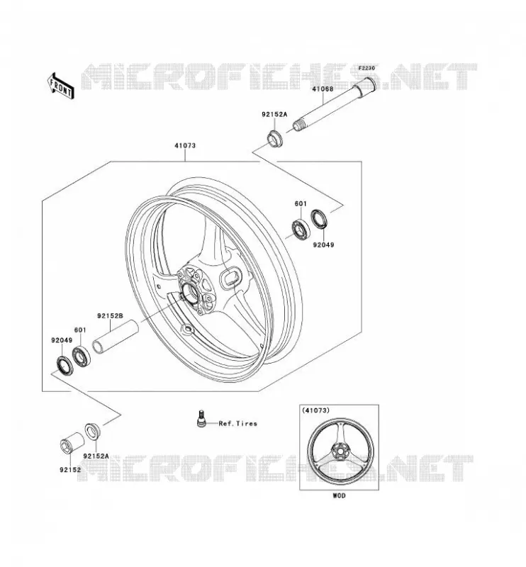 ROUE AVANT Kawasaki MOTOS 1000 2013 NINJA ZX-10R  ZX1000JDF