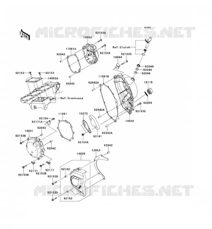 COUVERCLES MOTEUR Kawasaki MOTOS 1000 2013 NINJA ZX-10R  ZX1000JDF