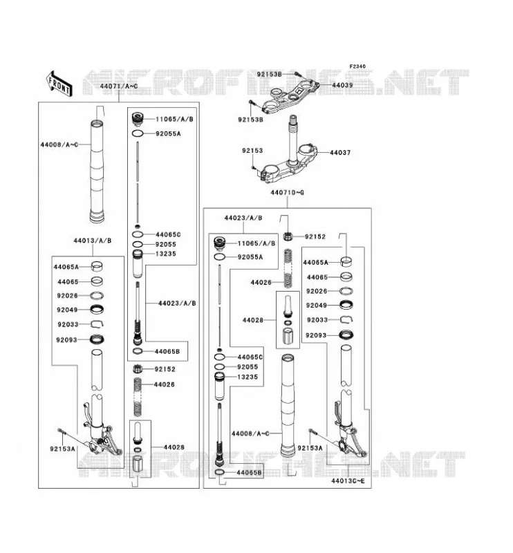 FOURCHE Kawasaki MOTOS 1000 2013 NINJA ZX-10R  ZX1000JDF