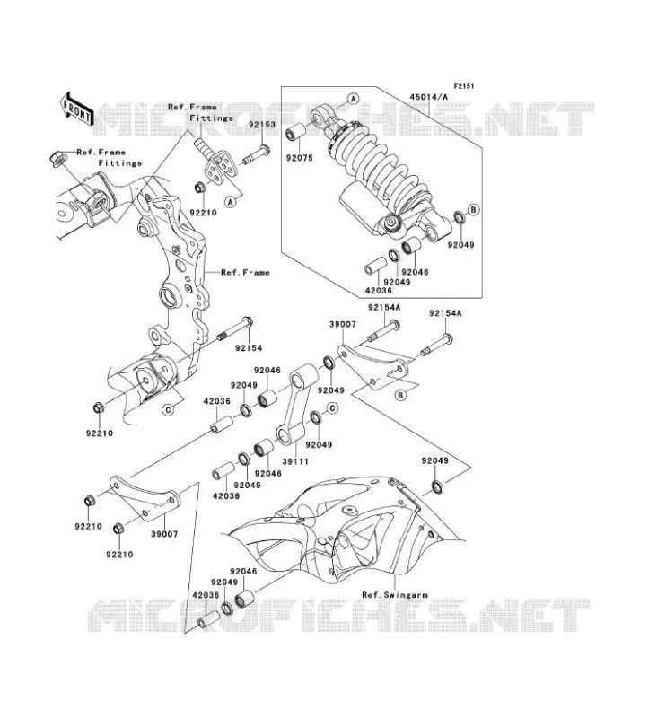 SUSPENSION/AMORTISSEUR Kawasaki MOTOS 1000 2013 NINJA ZX-10R  ZX1000JDF