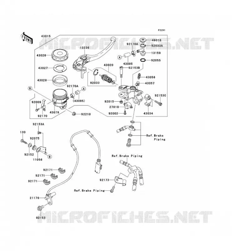 MAITRE CYLINDRE AV Kawasaki MOTOS 1000 2011 NINJA ZX-10R ABS  ZX1000KBF