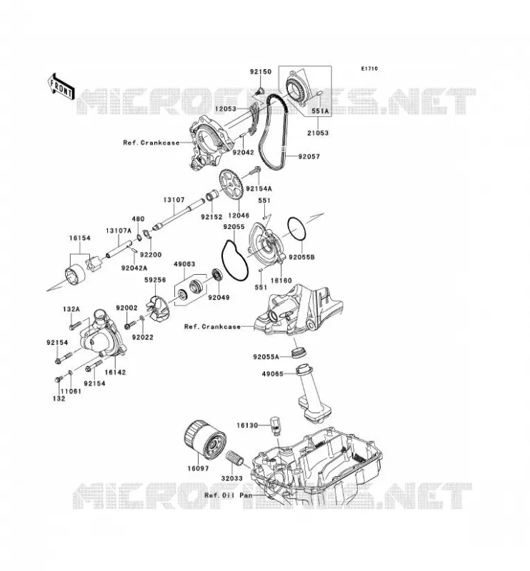 POMPE A HUILE/FILTRE &Agrave; HUILE Kawasaki MOTOS 1000 2011 NINJA ZX-10R ABS  ZX1000KBF