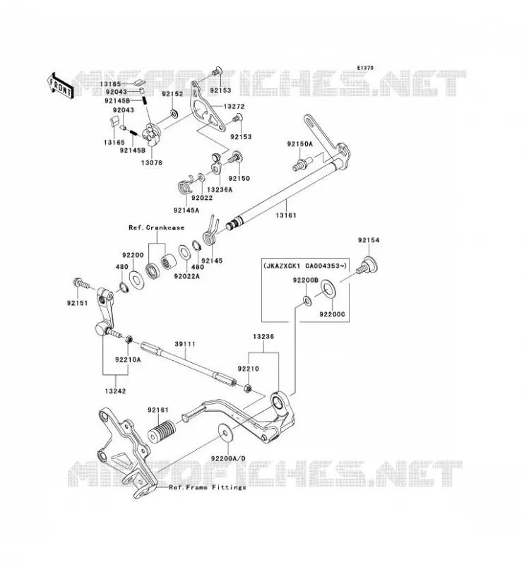 SELECTEUR Kawasaki MOTOS 1000 2011 NINJA ZX-10R ABS  ZX1000KBF