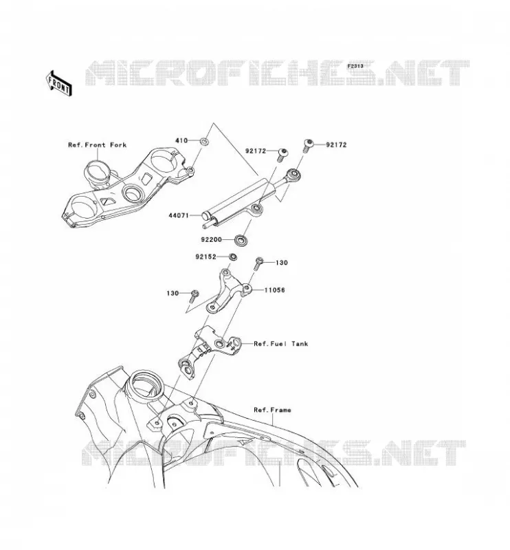 AMORTISSEUR DE DIRECTION Kawasaki MOTOS 1000 2011 NINJA ZX-10R ABS  ZX1000KBF