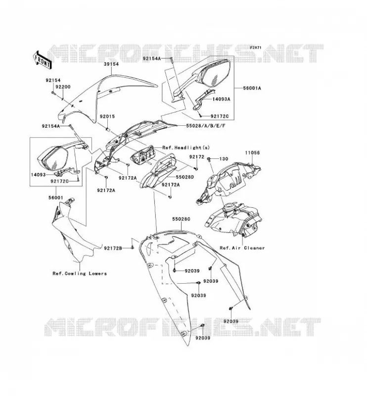 CARENAGE Kawasaki MOTOS 1000 2011 NINJA ZX-10R ABS  ZX1000KBF