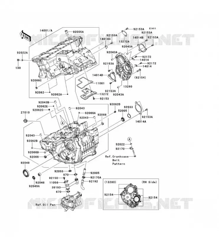 CARTER MOTEUR(S) Kawasaki MOTOS 1000 2011 NINJA ZX-10R ABS  ZX1000KBF