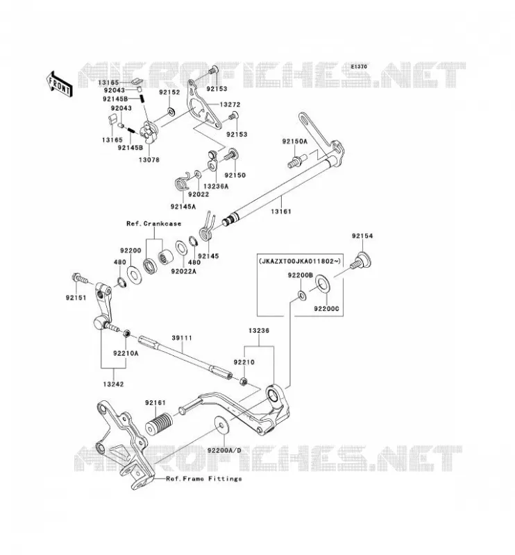 SELECTEUR Kawasaki MOTOS 1000 2011 NINJA ZX-10R ABS  ZX1000KBF