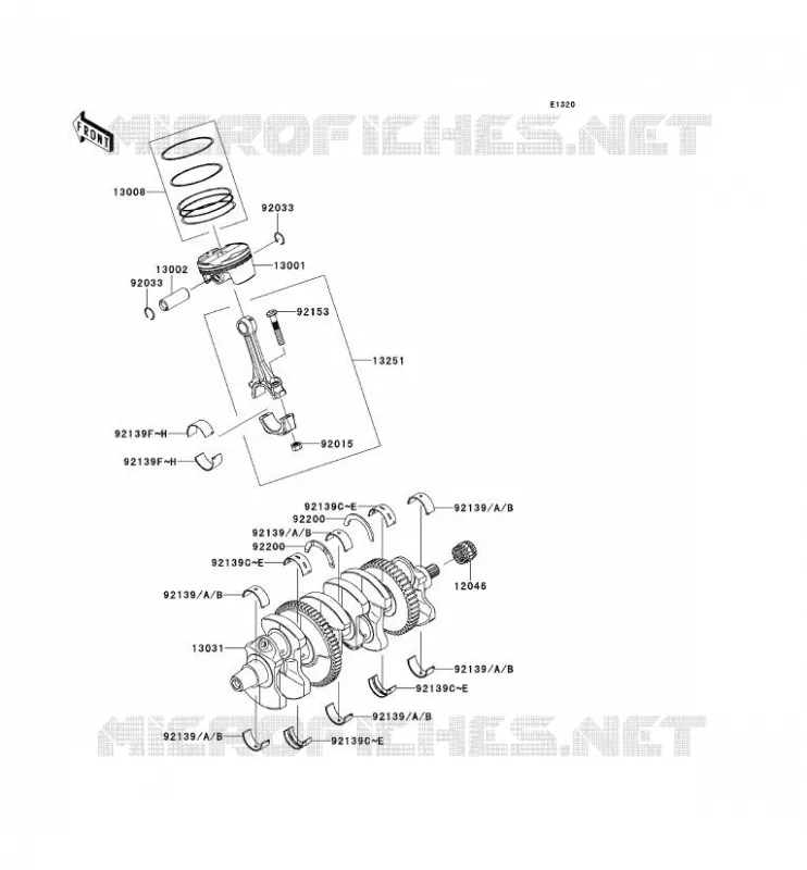VILEBREQUIN/PISTON Kawasaki MOTOS 1000 2011 NINJA ZX-10R ABS  ZX1000KBF