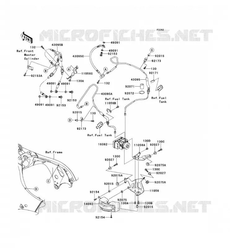 DURITE DE FREIN Kawasaki MOTOS 1000 2012 NINJA ZX-10R ABS  ZX1000KCF