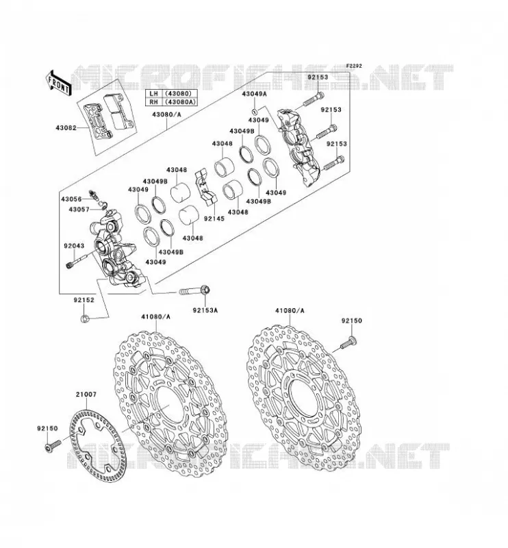 FREIN AVANT Kawasaki MOTOS 1000 2012 NINJA ZX-10R ABS  ZX1000KCF