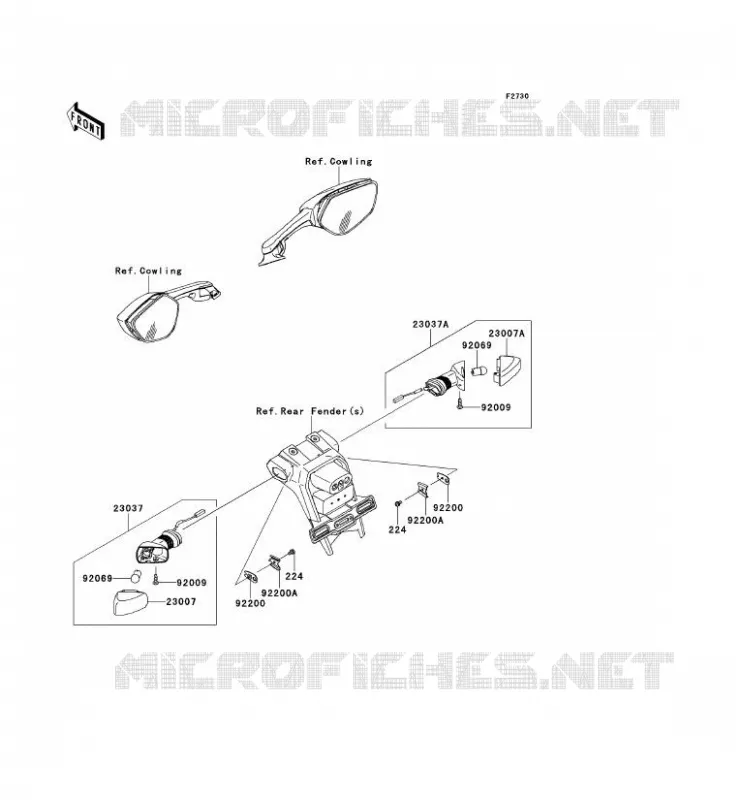 CLIGNOTANTS Kawasaki MOTOS 1000 2013 NINJA ZX-10R ABS  ZX1000KDF