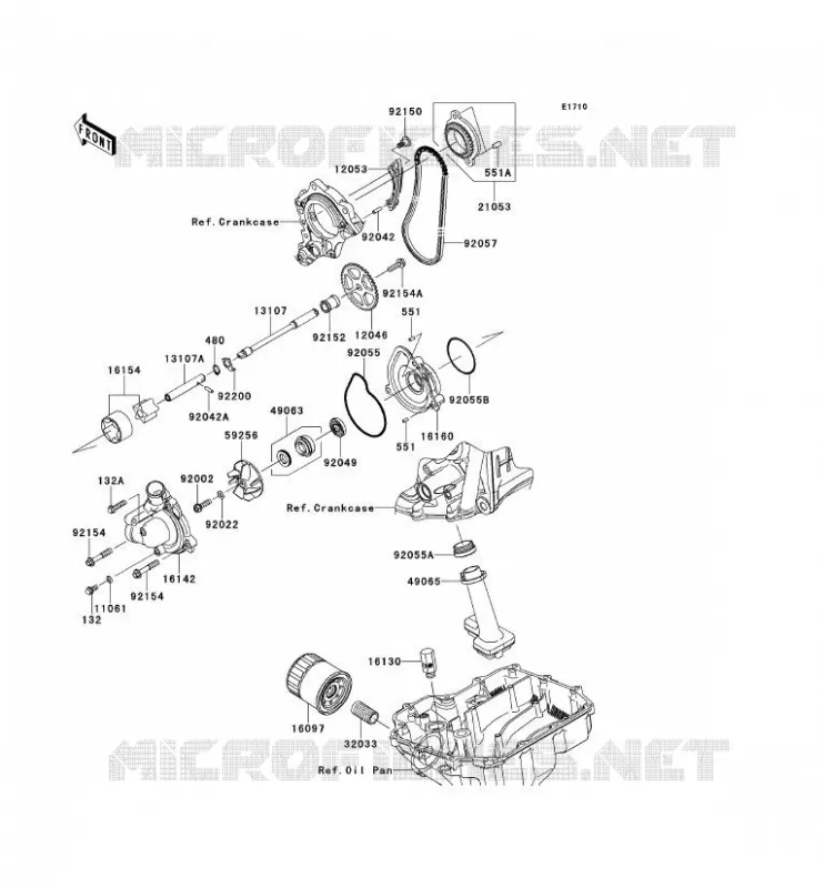 POMPE A HUILE/FILTRE &Agrave; HUILE Kawasaki MOTOS 1000 2013 NINJA ZX-10R ABS  ZX1000KDF