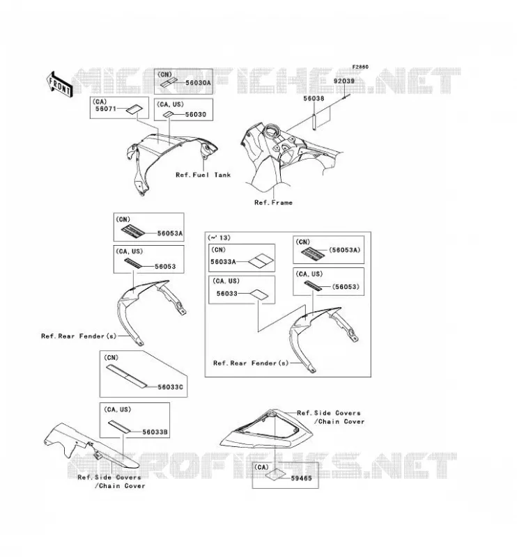 LABEL Kawasaki MOTOS 1000 2013 NINJA ZX-10R ABS  ZX1000KDF