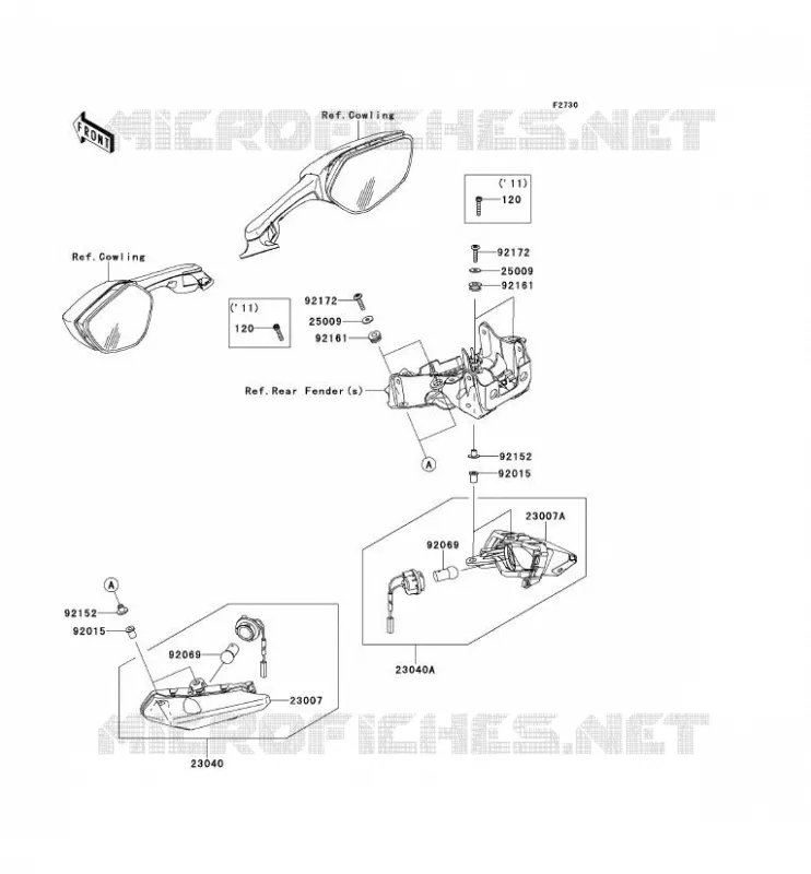 CLIGNOTANTS Kawasaki MOTOS 1000 2013 NINJA ZX-10R ABS  ZX1000KDF