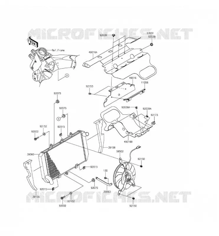 RADIATEUR Kawasaki MOTOS 1000 2014 Z1000SX  ZX1000LEF