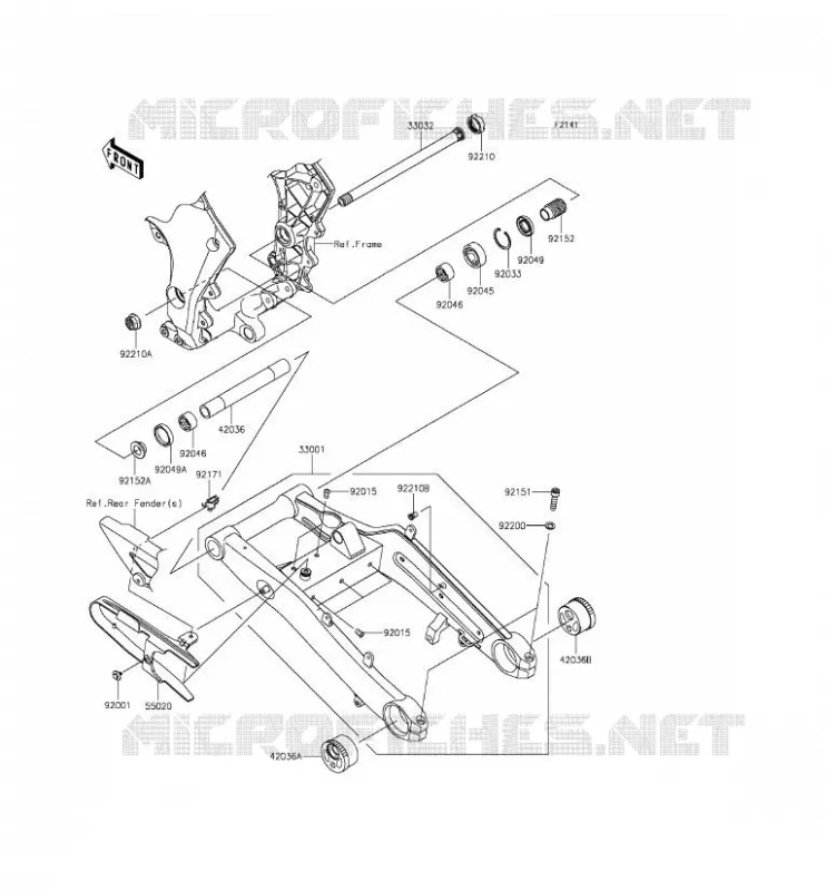 BRAS OSCILLANT Kawasaki MOTOS 1000 2015 Z1000SX  ZX1000LFF