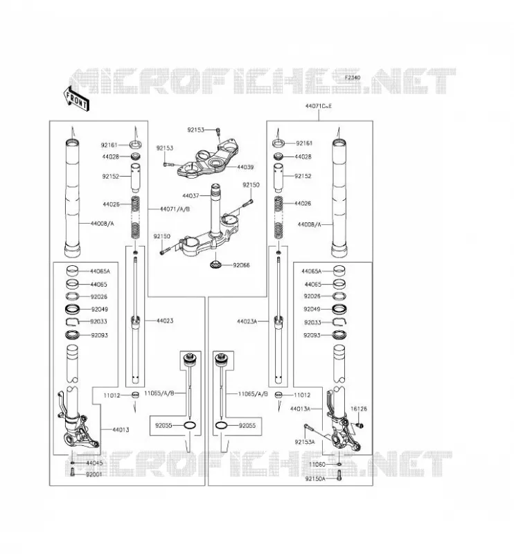 FOURCHE Kawasaki MOTOS 1000 2015 Z1000SX  ZX1000LFF