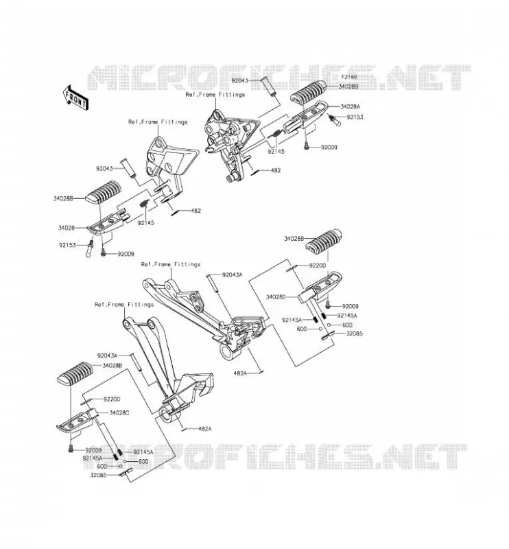 REPOSE PIED Kawasaki MOTOS 1000 2015 Z1000SX  ZX1000LFF